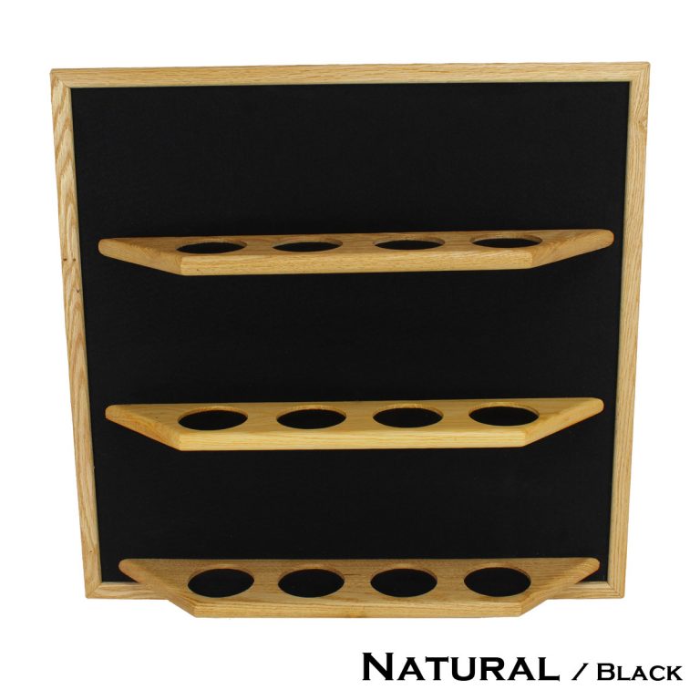 Pint Beer Glass Display Shelf 12 place Solid Oak Display Shack