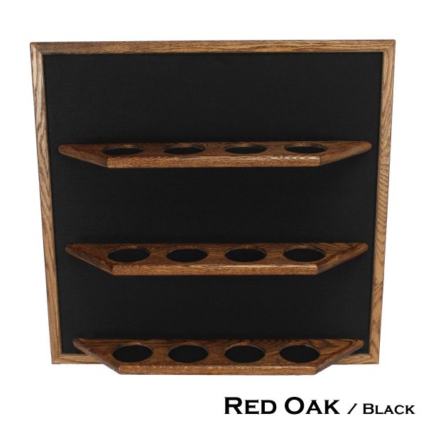 Pint Beer Glass Display Shelf – 12 place – Red Oak Finish