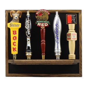 X4 LOT OF 4 EACH WALNUT FINISH FIVE TAP BEER TAP HANDLE DISPLAY BEST PRICE 