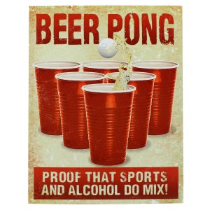 Vintage Metal Sign - Beer Pong