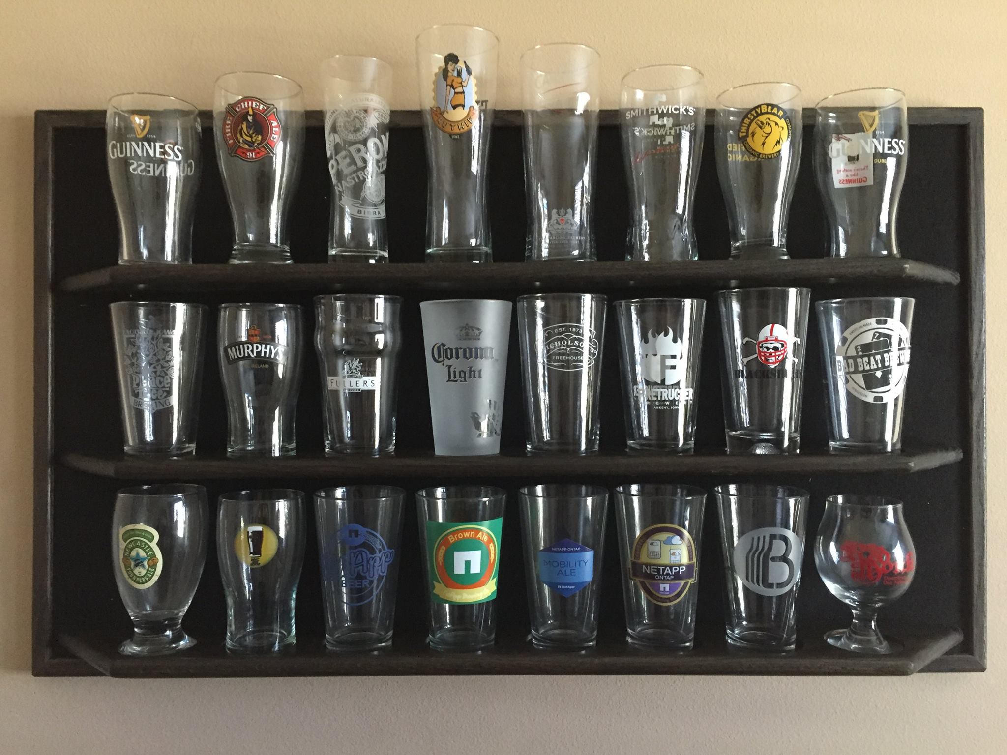 Beer Pint Glass Display Shelf - Jamie McNaughton Collection