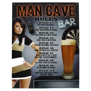 Vintage Metal Sign - Man Cave Rules