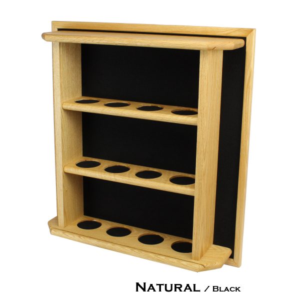 Beer Pint Glass Display Case - 12 Place Natural Finish