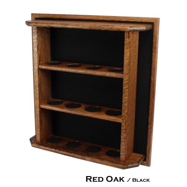 Beer Pint Glass Display Case - 12 Place Red Oak Finish
