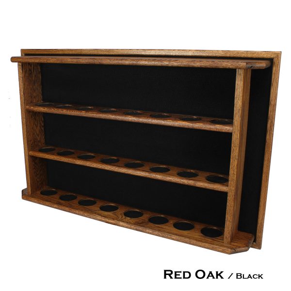 Beer Pint Glass Display Case - 24 Place Red Oak Finish