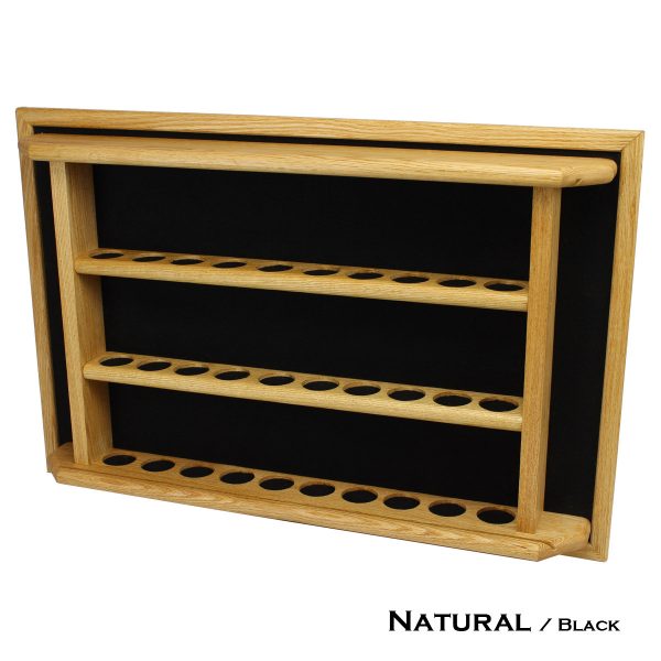 Shot Glass Display Shooter Case - 30 Place Natural Finish