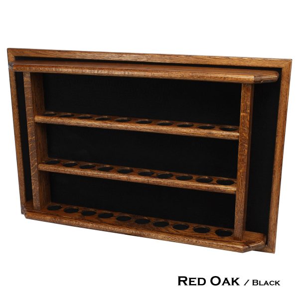 Shot Glass Display Shooter Case - 30 Place Red Oak Finish