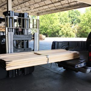 A truck load of red oak for product displays