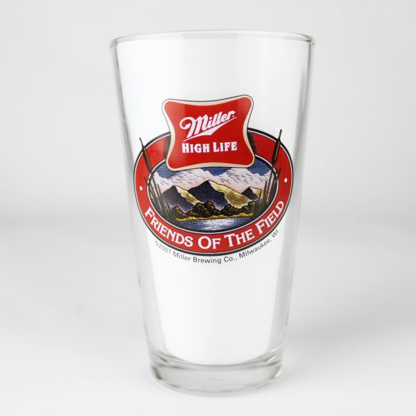 Beer Pint Glass - Miller High Life - Friends Of The Field - Elk 2001