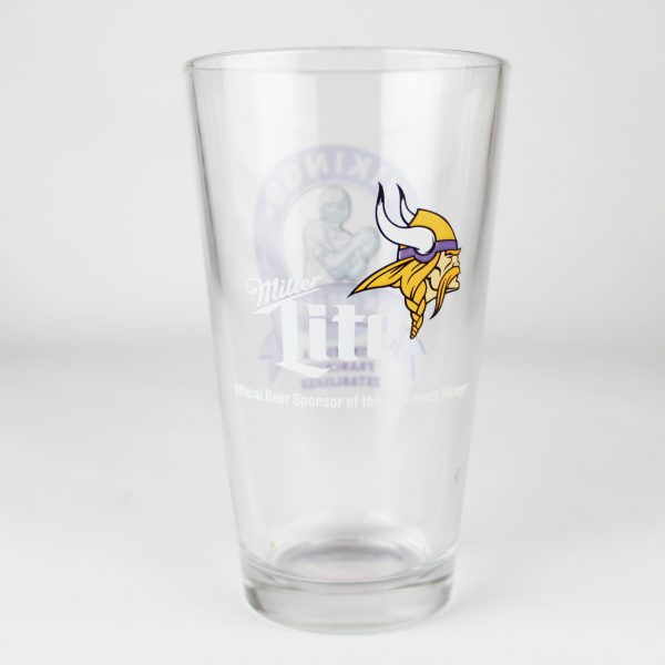 Beer Pint Glass - Miller Lite - Minnesota Vikings Est. Jan 28 1960