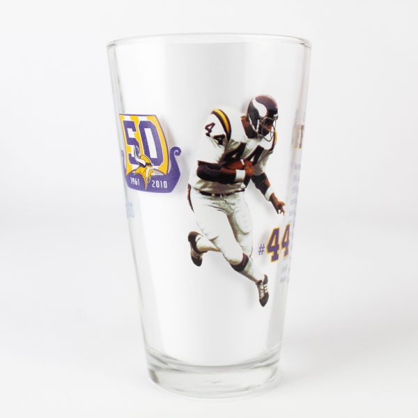 Beer Pint Glass – Miller Lite NFL MN Vikings 50 Years Of Greatness Chuck Foreman