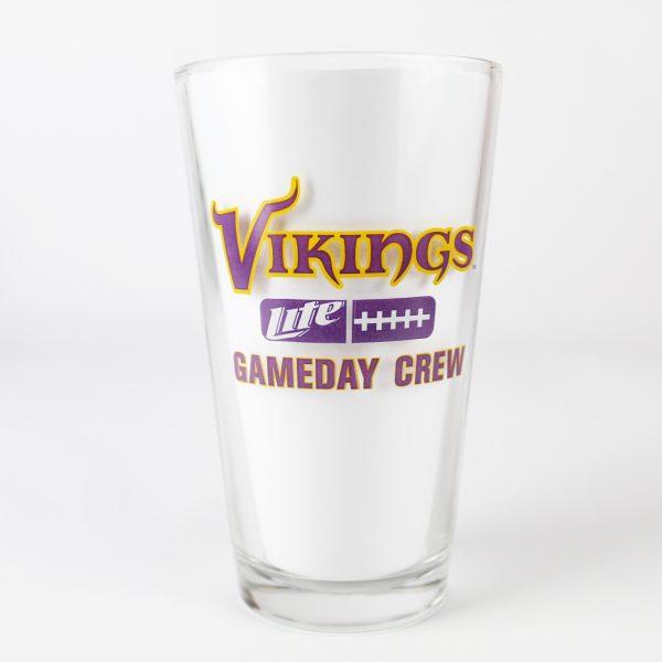Beer Pint Glass - Miller Lite - MN Vikings Gameday Crew