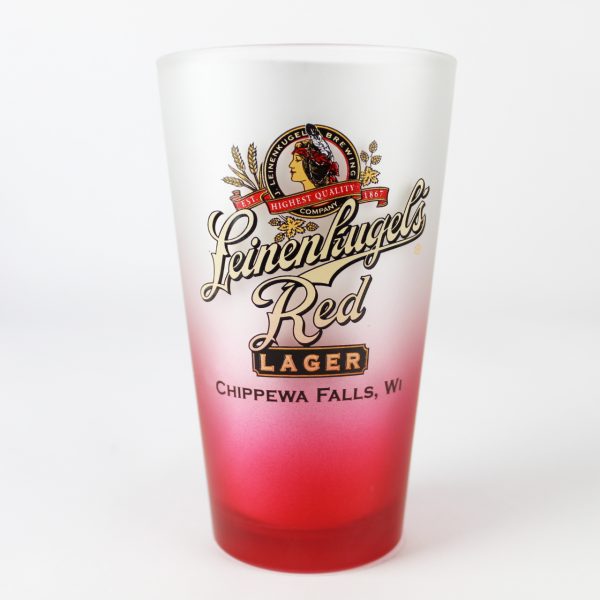 BEER PINT GLASS LEINENKUGEL'S RED LAGER FROSTED