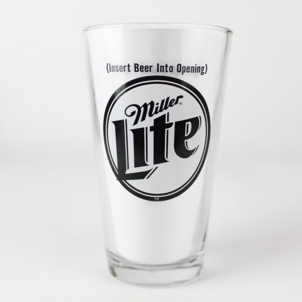 Beer Pint Glass - MN Vikings - Miller Lite "Insert Beer Into Opening"