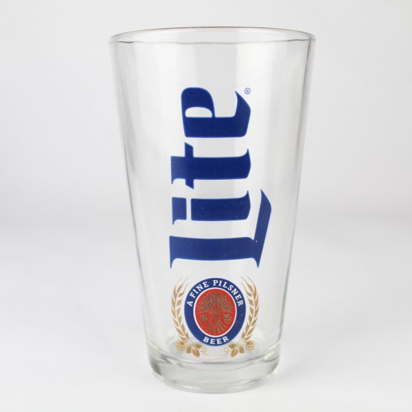 Beer Pint Glass - Miller Lite - Gold Rim