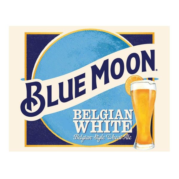 Vintage Metal Sign - Blue Moon Belgian White