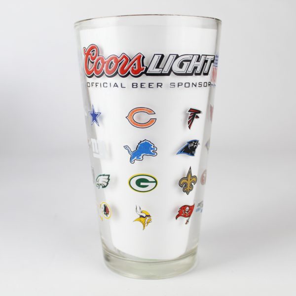 Beer Pint Glass - Coors Light - Official Beer Sponsor NFL 32 Team Logos