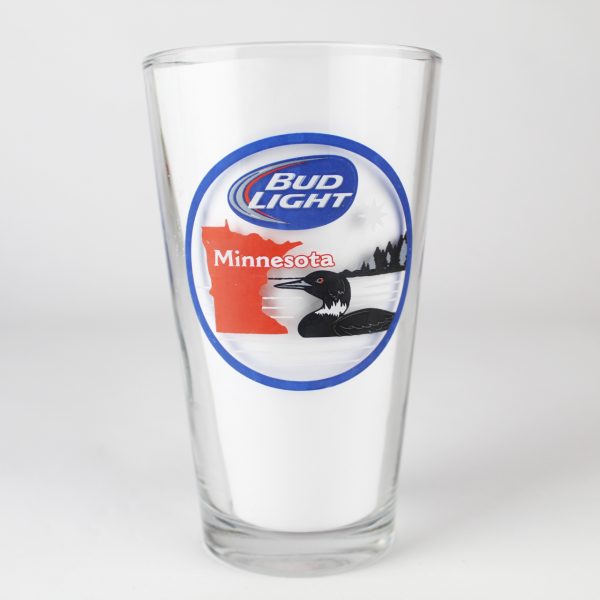 Beer Pint Glass - Minnesota - Bud Light - Loon