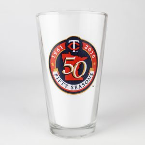 Beer Pint Glass - Minnesota Twins Fifty Seasons - Budweiser