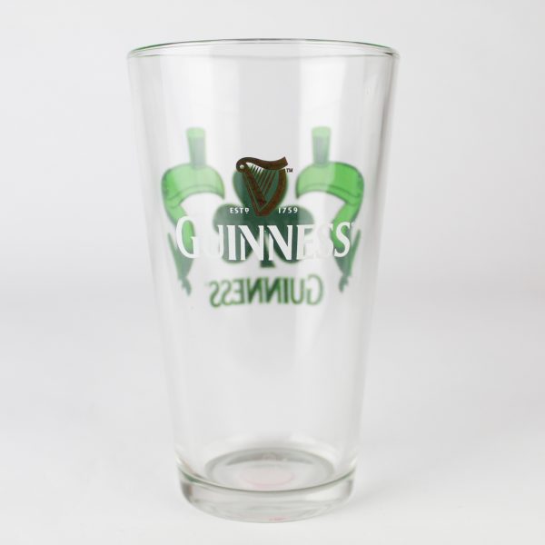 Beer Pint Glass - Guinness Shamrock - Green Toucan