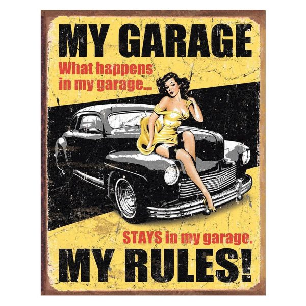 Vintage Metal Sign - What Happens in My Garage