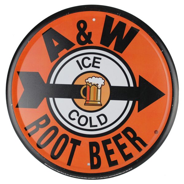 Vintage Metal Sign - A & W Ice Cold Root Beer