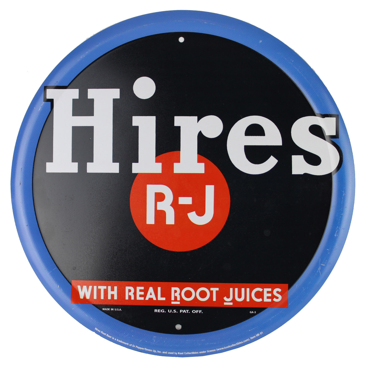 Vintage Metal Sign - Hires R-J Real Root Juices Root Beer