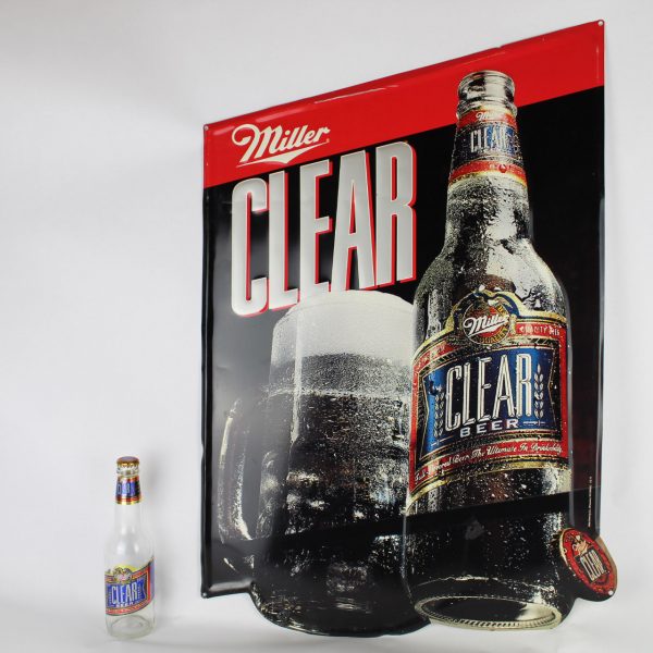 Retro Tin Sign - Large - Miller Clear Beer 1993