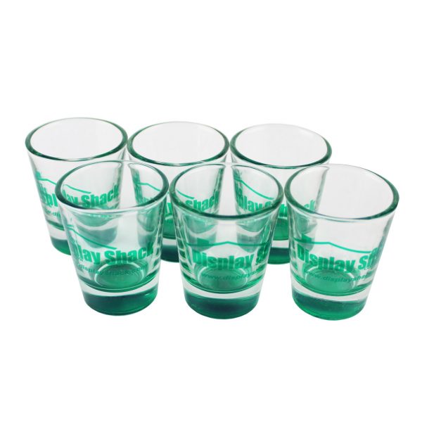 Green Logo Shot Glasses (Set of 6) - For Display Shack Shot Flight Stick