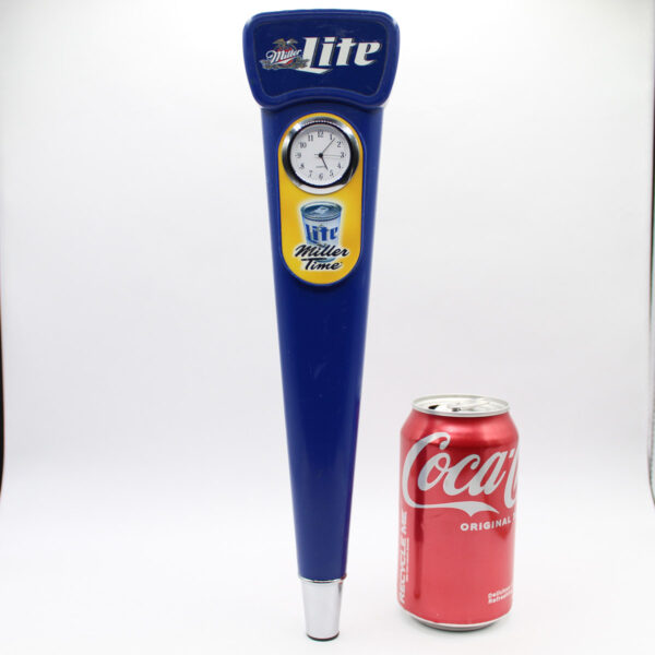 Beer Tap Handle - Lite Miller Time w/Clock - 1990's Logo - 12 1/2" Tall