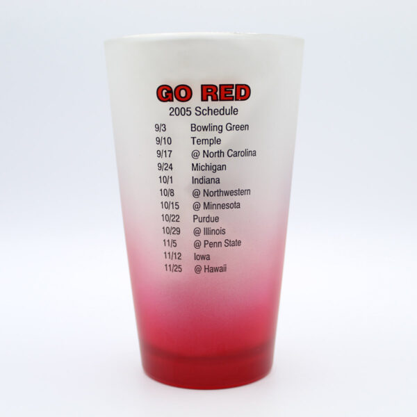 Beer Pint Glass - Miller Lite - Go Red 2005 Schedule