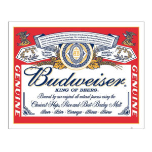 Vintage Metal Sign - Budweiser King of Beers - Label