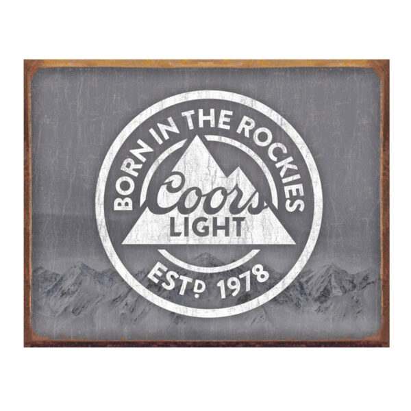 Vintage Metal Sign - Coors Light Born in the Rockies
