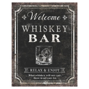 Vintage Metal Sign - Whiskey Bar Relax & Enjoy