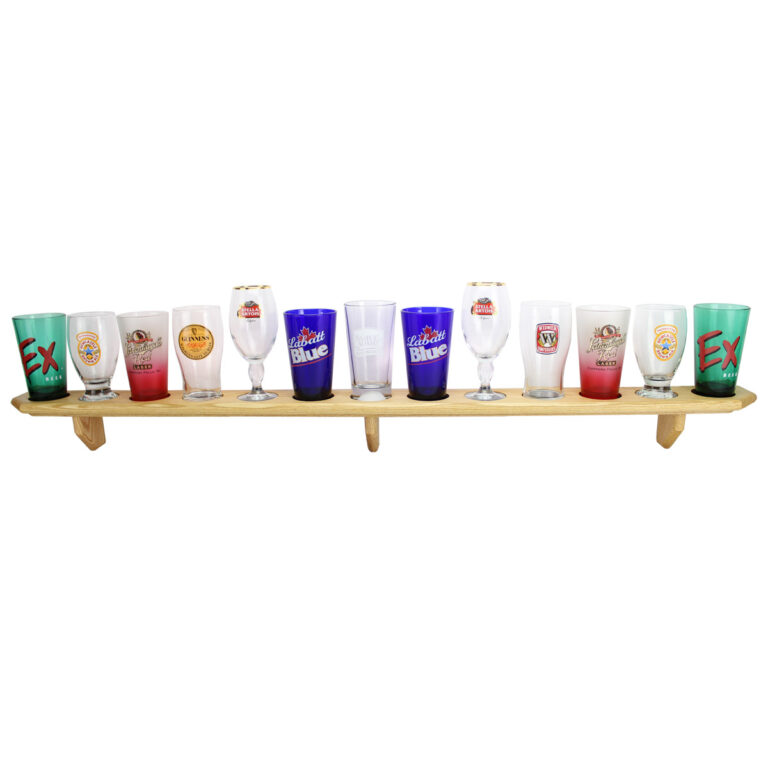 Beer Pint Glassware Display Shelf 13 Place Solid Oak