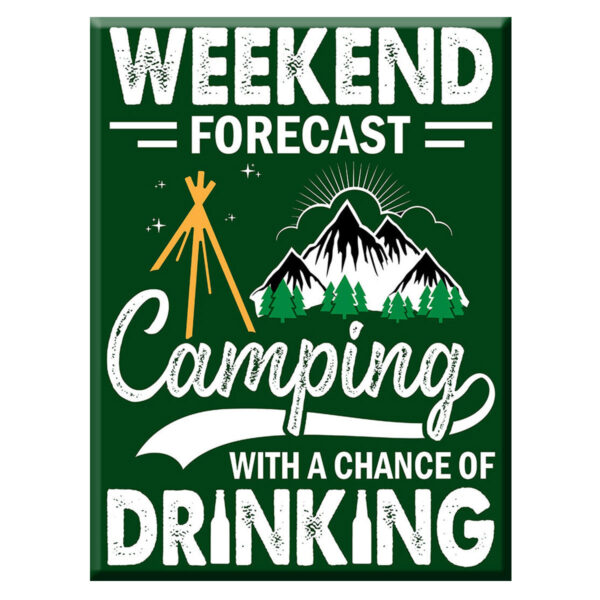 Beer Refrigerator Magnet - Camping Forecast