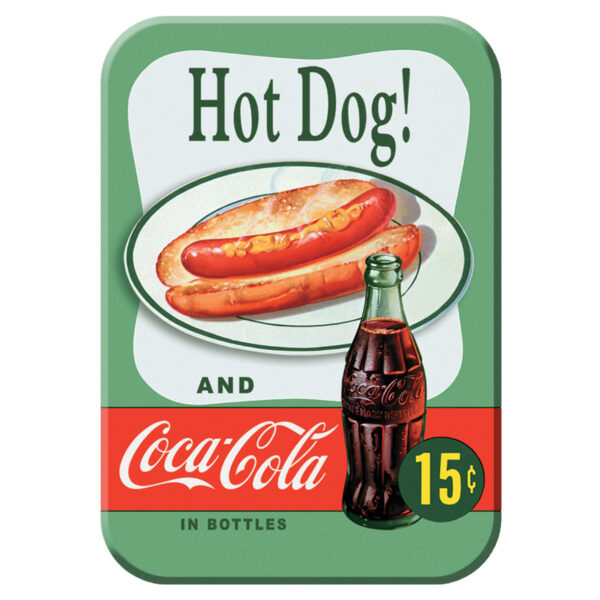 Beer Refrigerator Magnet - Hot Dog! and Coca-Cola 15¢