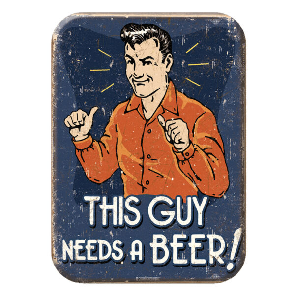 Beer Refrigerator Magnet - This guy needs a beer!