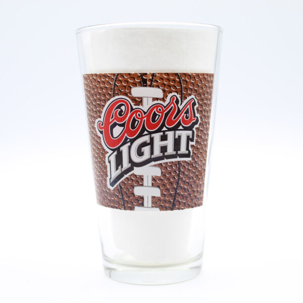 Beer Pint Glass - Coors Light - Football