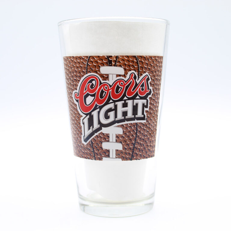 Beer Pint Glass Coors Light Football