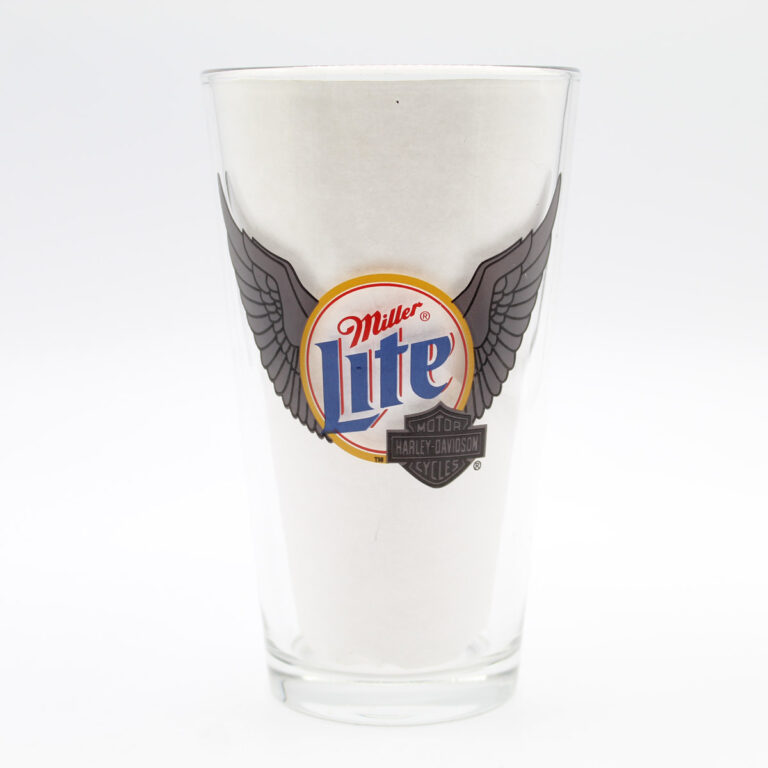 Beer Pint Glass Miller Lite Harley Davidson