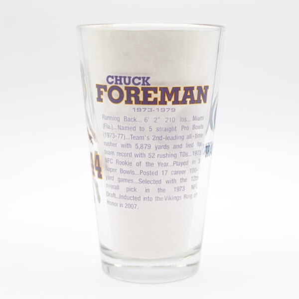 Beer Pint Glass – Miller Lite - Vikings 50 Years Of Greatness - Chuck Foreman #44