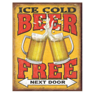 Vintage Metal Sign - Ice Cold Beer Free