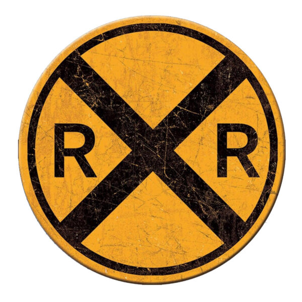 Beer Refrigerator Magnet - Rail Road Crossing Sign