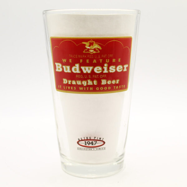 Beer Pint Glass - Budweiser Retro Pint 1947