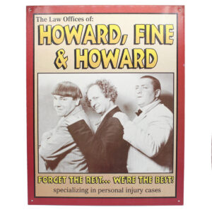 Vintage Metal Sign - 3 Stooges Howard Fine & Howard