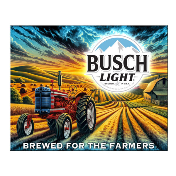 Vintage Metal Sign - Busch Light - Brewed for the Farmers