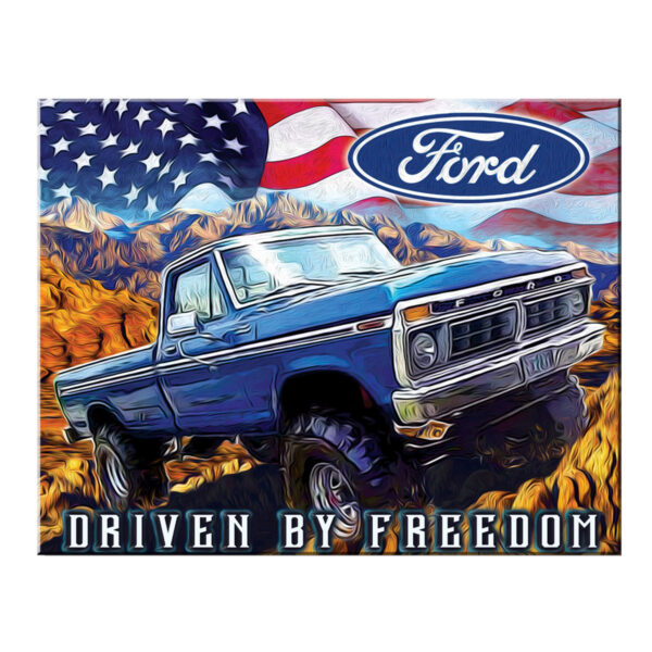 Vintage Metal Sign - Ford - Driven by Freedom