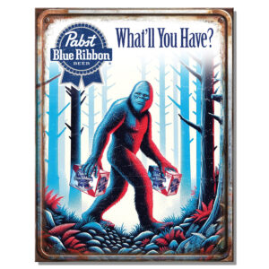 Vintage Metal Sign - Pabst Blue Ribbon - Sasquatch