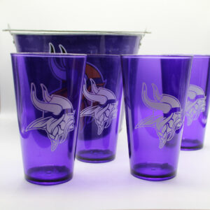 Beer Ice Bucket & Pint Glasses - Minnesota Vikings